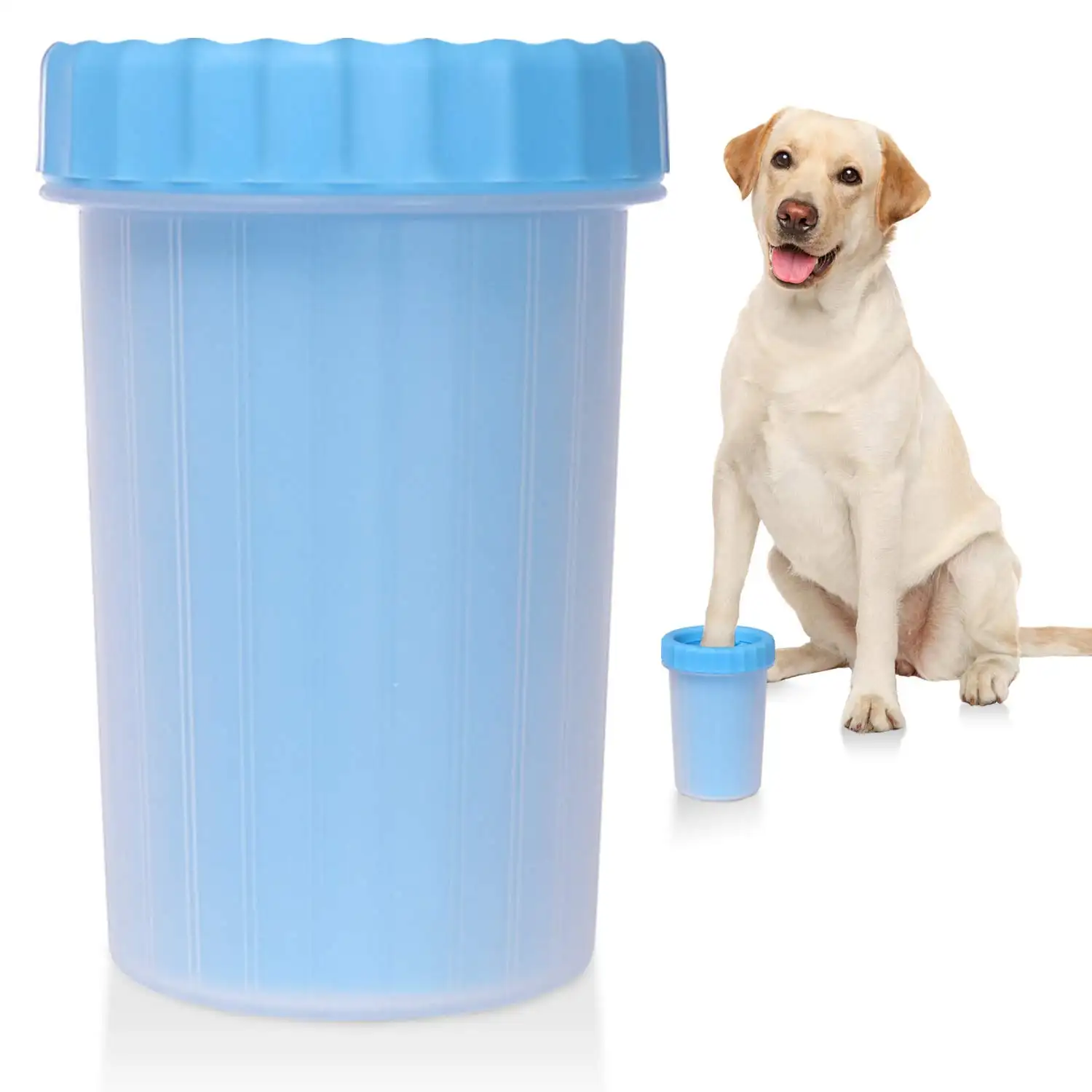アマゾンのホット販売2in1ポータブルシリコン犬ペット足洗濯機犬用フットウォッシュカップ