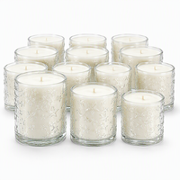 Porte-bougie votif en verre transparent esthétique simple avec motif étoilé pour projet de design d'intérieur et décoration intérieure