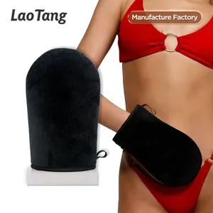 Laotang Logo Personnalisé Vente en Gros Gant de Bronzage Mousse Noir Rose Brun Autobronzant Applicateur Gant Autobronzant Pour Femmes