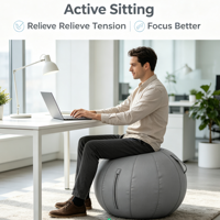 Housse de ballon de gym/yoga/fitness en tissu durable anti-éclatement PVC et plastique pour ballon de siège