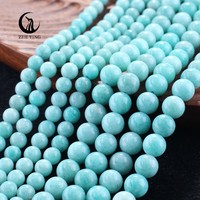 Perles d'Amazonite de qualité 1+ en pierre naturelle, 6/8/10 mm, pour la création de colliers, vente en gros