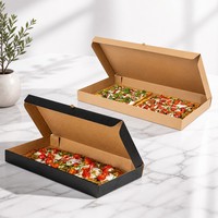 Boîte à pizza longue personnalisée en carton ondulé avec couvercle rabattable, emballage alimentaire de qualité supérieure pour pizza rectangulaire, service de livraison de boulangerie