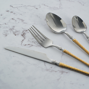 Ý tưởng mới thép không gỉ Flatware Set dùng một lần mạ Vàng xử lý bảng dao nĩa muỗng muỗng cà phê cho đám cưới và quà tặng - Product Image 5