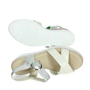 Sandalias de Plataforma con Cuña Cinzia Soft Donna Bianco Argento para Mujer - Product Image 6