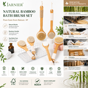 <span class=keywords><strong>Cepillo</strong></span> de Baño Jarnier FSC de Bambú con Mango Largo para Masaje Corporal en Seco, <span class=keywords><strong>Cepillo</strong></span> Exfoliante para Celulitis con Cerdas de Jabalí y Cuerda para Dama - Product Image 6