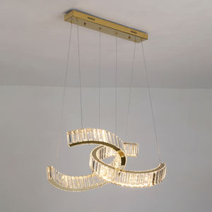 <strong>UK</strong> Warehouse Dropping Minimalist Apartment Living Room Crystal LED <strong>Chandelier</strong> Pendant Lamp <strong>Gold</strong> Finish Dimmable 2-Year Warranty - Product Image 1