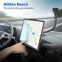 Support de tablette pour voiture APPS2Car, support pour iPad, camion, bras long, extension, ventouse puissante, support de pare-brise pour iPad Pro Air de 7 à 11 pouces