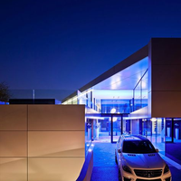 Façade de bâtiment extérieur moderne, devanture de magasin, panneau composite en aluminium (ACP/ACM), mur-rideau, mobilier ignifuge pour salle de bain