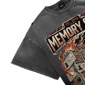 T-shirts en coton de qualité supérieure, délavés à l'acide, effet vieilli, avec impression graphique punk personnalisée, à manches courtes, col rond, respirants, pour la vente en gros - Product Image 5