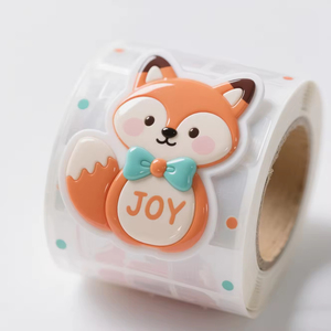 Pegatina Adhesiva de Resina Epoxi con Diseño de Dibujos Animados Personalizados, Calcomanías Epoxi Redondas con Logotipo en Forma de Domo, Resistentes al Agua - Product Image 1