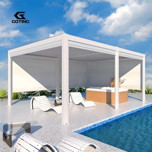 Pérgola Moderna de Aluminio para Exteriores con Persianas Eléctricas Impermeables, Gazebo Independiente para Jardín, Balcón y Terraza - Product Image 5