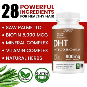 Pastillas OEM DHT Blocker para el Crecimiento Rápido del Cabello con Saw Palmetto para Prevenir la Caída del Cabello, Cápsulas Bloqueadoras del Cabello - Product Image 3