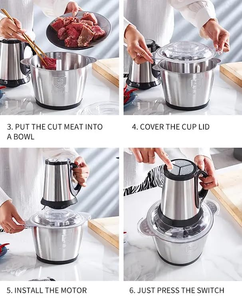 Hachoir à viande électrique en acier inoxydable 2L 3L, petit modèle, idéal pour la <span class=keywords><strong>cuisine</strong></span> domestique, en promotion - Product Image 5