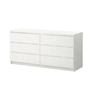 Commode de meubles de chambre à coucher directe d'usine en bois simple avec ensembles de chambre à coucher à 6 tiroirs panneau contemporain YIFAN MDF blanc, noir