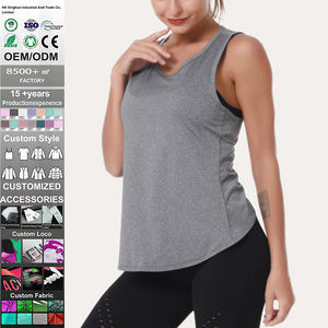 Débardeur de yoga pour femme, coupe courte croisée devant et dos, tissé, sexy, ample, grande taille, séchage rapide, respirant, pour le sport et la course à pied, haute qualité - Product Image 1