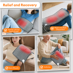 Couverture Chauffante Électrique, Tapis Chauffant avec Niveaux de Température Constante et Minuteur, Tapis Thermique pour le Corps, l'Abdomen et les Mains - Product Image 5