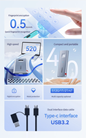 ThinkPlus TSD303 SSD portable à haute vitesse avec lecteur d'empreintes digitales 512G/1T/2T/4T Disque SSD haute capacité pour Lenovo