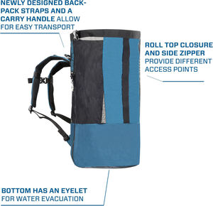 Sac de plongée en maille de nouvelle conception avec fermeture à enroulement et fermeture éclair latérale pour la plongée en apnée et la plongée sous-marine - Product Image 5