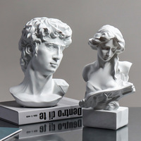 Vente en gros de sculptures de tête de David en résine statue grecque et romaine classique galerie d'hôtel en vrac OEM buste personnalisé décor musée art cadeau