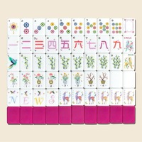 Set Mahjong Amerika 160 Ubin Akrilik Set Hiburan Santai Lipat Pilihan Warna Grosir