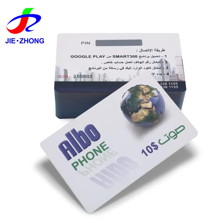 Cep telefonu için toplu özelleştirilmiş baskı şarj ön ödemeli çizik arama kartı