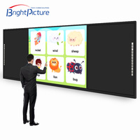 Écran tactile IR 4K numérique LED 75 pouces, 20 points de contact, Android Windows OS, caméra 48MP, processeur Intel I3, options RAM/ROM, montage mural