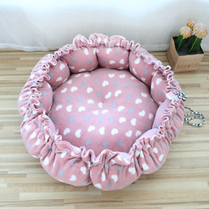 Custom Newborn Indoor Warming Breathable Round Super Soft Cute <b>Plush</b> Puppy Pet Dog <b>Cat</b> Baby Mat Beds - Product Image 4