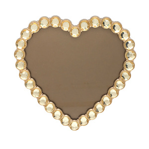 HOT SELLING DECORATIVE PLATED <b>GOLD</b> HEART SHAPE DIE CAST ZINC ALLOY 5" X 5" PHOTO <b>FRAME</b> for WEDDING - Product Image 1
