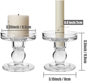 Portacandele per Matrimoni, Cene, Compleanni, Decorazione Casa Supporto per Maniglia in Vetro - Product Image 1