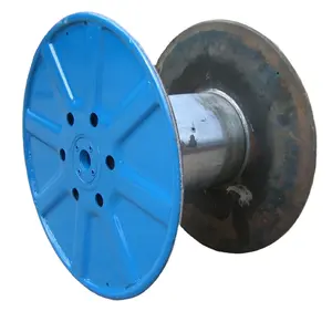 Thép mạ kẽm quá trình mặt bích phẳng tốc độ cao bobbin rắn dây sắt spool với cao su cách nhiệt trần loại