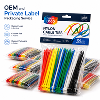 Attaches en nylon colorées 2,5x100mm prêtes à l'emploi, écologiques, boucles de fermeture éclair arc-en-ciel pour l'électronique et la gestion des câbles