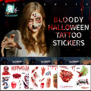 Tatouages Halloween Visage Ephémère | Faux Tatouages Temporaires