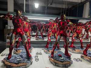 Modèle miniature Iron Man pour la décoration de la maison, collection MK85 MK7, <span class=keywords><strong>figurine</strong></span> en résine Iron Man, artisanat - Product Image 5