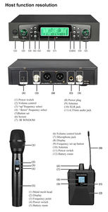 Système de microphone dynamique professionnel de haute qualité pour karaoké, microphone portable longue portée, micro-cravate UHF en métal et plastique - Product Image 5