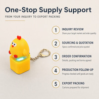 Porte-clés Fidget Clicker Poussin Jaune Mignon avec Son et Lumière LED, Jouet Anti-Stress, Pendentif de Sac Nouveauté, Cadeau
