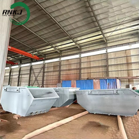 Conteneur à déchets à crochet de 6 m³ pour travaux lourds, en acier Q235 Q345, fabriqué sur mesure par RNKJ Factory, pour la construction, la démolition et les déchets métalliques.