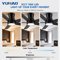Ventilateur de plafond LED silencieux avec moteur BLDC, 42/52 pouces, pour salle à manger, salon, salle de conférence, fabrication OEM/ODM