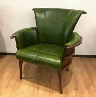 Fauteuil d'appoint vintage en bois personnalisable, dossier incurvé, style rétro mi-siècle, pour salon, hôtel, mobilier de loisirs