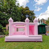 Château gonflable rose de qualité commerciale, prix direct usine, personnalisable pour la location commerciale