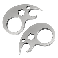 TGZUO Herramienta de Bolsillo de Titanio Mecanizada por CNC, Llavero Multiusos 4 en 1 con Barra de Palanca, Anillo para Dedo, Juguete Antiestrés y Llave Métrica
