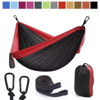 Hamac portable et durable pour 2 personnes avec sangles respectueuses des arbres - Équipement de camping en tissu parachute pliable, capacité 150 kg