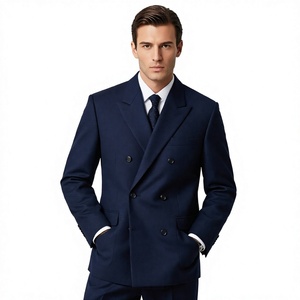 Costume sur mesure pour homme, blazer et pantalon à double boutonnage, vêtements de cérémonie pour mariage et affaires - Product Image 2