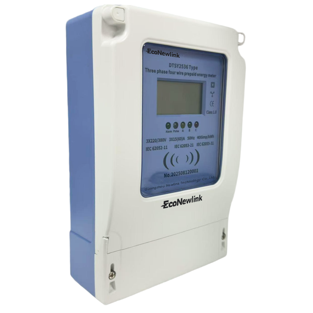 Industrial Three Phase Prepaid KWH Meter 60A Direct 1.0S Accuracy Dual Mode DIN Rail Mount Communication Newlink NL2536
