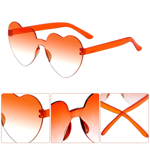แว่นตาไร้กรอบรูปหัวใจ แว่นตาไร้กรอบสีลูกกวาดใส แว่นตาแห่งความรัก - Product Image 4