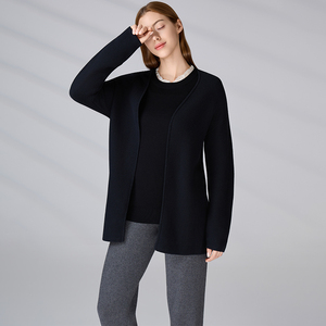 Women Open Front Long Sleeve Casual Knitted Outerwear Sweater Eco-friendly Custom Logo 100% Bio Cotton Knit Cardigan - Product Image 3
