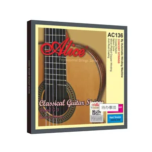 Venta al por mayor Alice AC136BK Cuerdas de guitarra clásica de aleación de cobre recubiertas de nailon negro