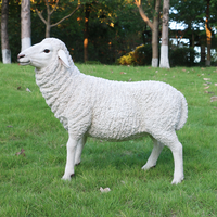 Sculpture animale décorative en fibre de verre, grande taille, art d'extérieur, Statue de mouton, pour les premiers ornements du jardin