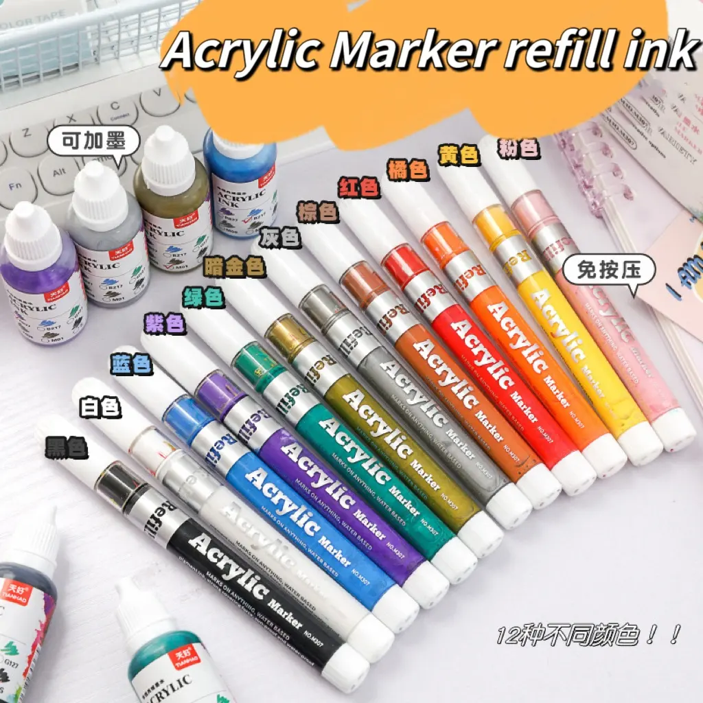 Kunststoff Leerer Stift Acryl Marker Pen Nachfüllbare Tinten fässer Tube Graffiti Flüssige Kreide Marker Paint Pen Zubehör