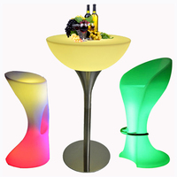 Tabelas e cadeiras brilhantes de led, tabelas de bar para festa de casamento, decoração ao ar livre, móveis para casa, atacado de clube noturno