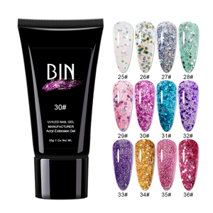 BIN Poligel Acrygel Venta al por mayor Suministros para <span class=keywords><strong>uñas</strong></span> Etiqueta privada Brillo Colores UV Extensión de <span class=keywords><strong>uñas</strong></span> Acrílico Poly Gel <span class=keywords><strong>rosa</strong></span> claro nude - Product Image 3